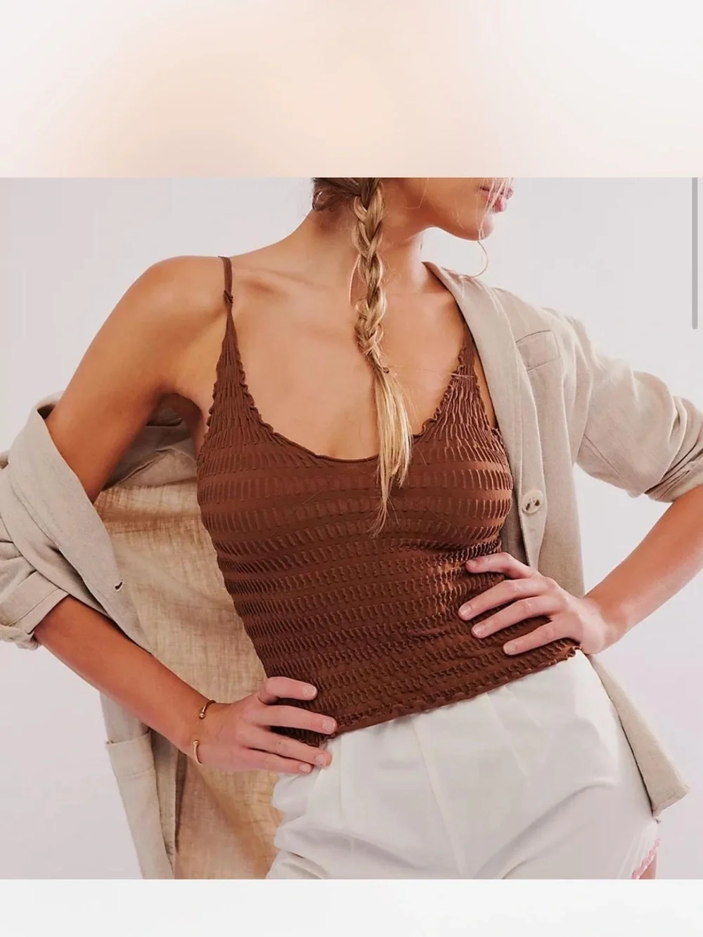 Free People PUCKER UP Spaghetti Strap Cami